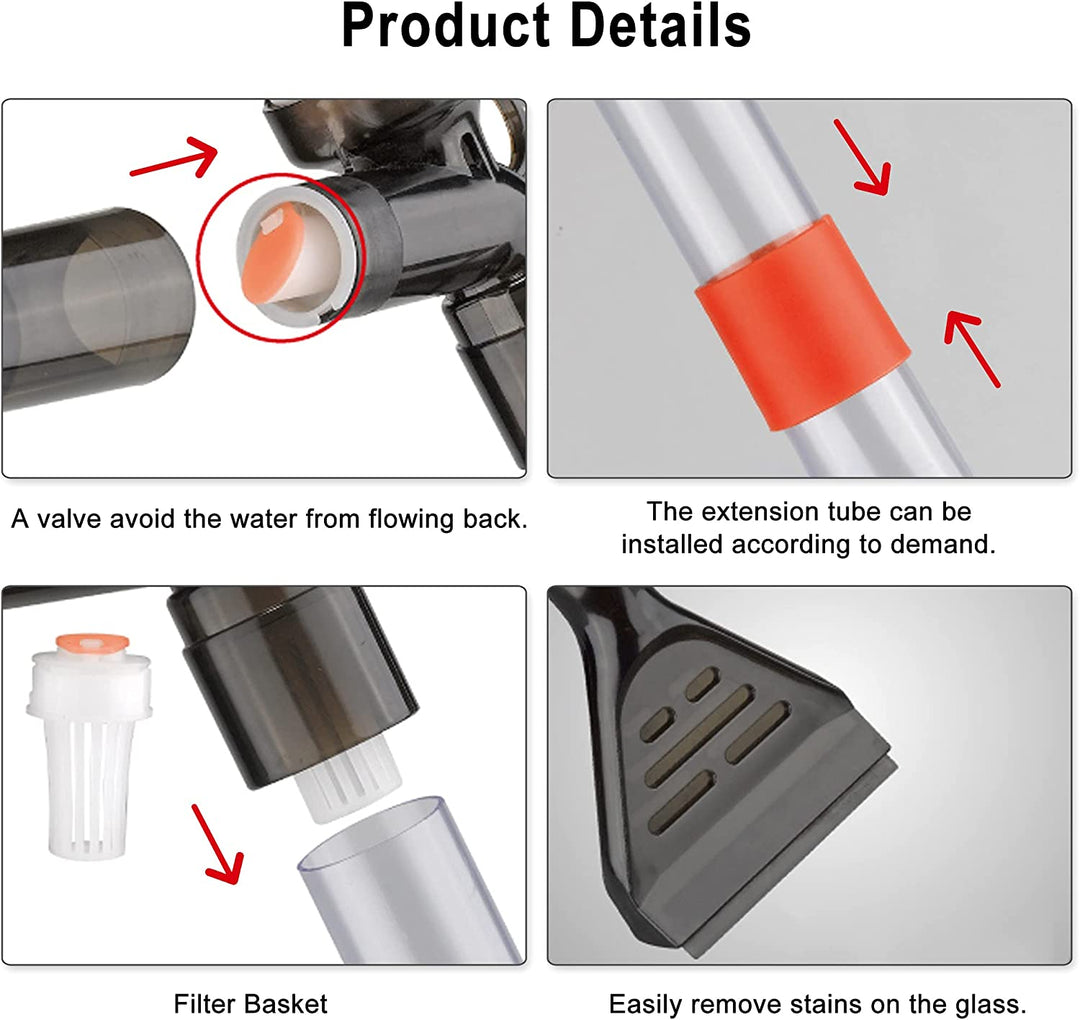 3 In 1 Fish Tank Sand Cleaner Kit Siphon Vacuum Cleaner