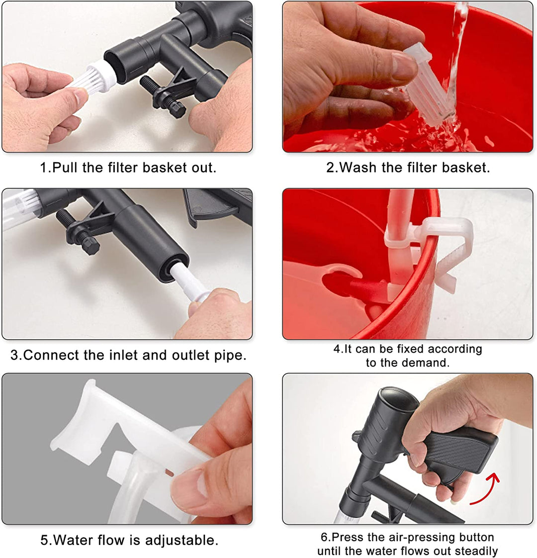 3 In 1 Fish Tank Sand Cleaner Kit Siphon Vacuum Cleaner