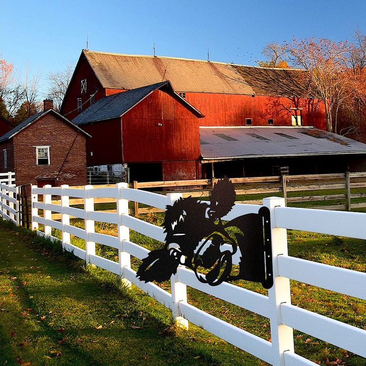Funny Farm Metal Art Outdoor Decor Cow