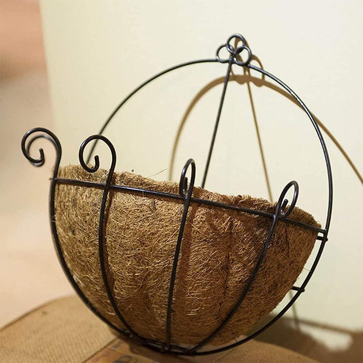 2 Pack Iron Wall Hanging Half Round Planters Basket 25cm