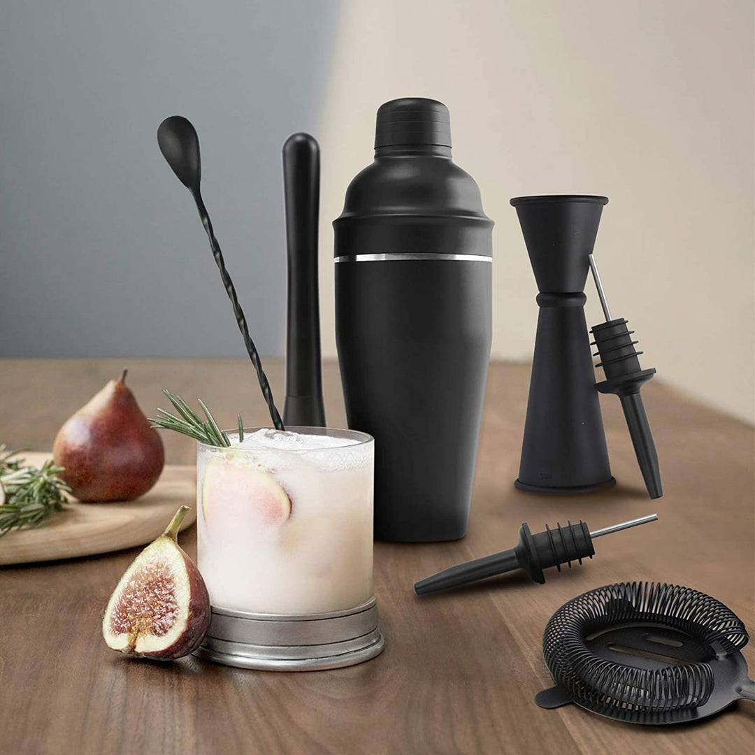 8 Pcs Premium 750ml Cocktail Shaker Set Bartender Kit-Black