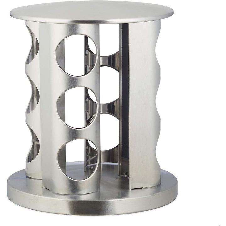 Revolving 12-Jar Countertop Spice Rack Stainless Steel