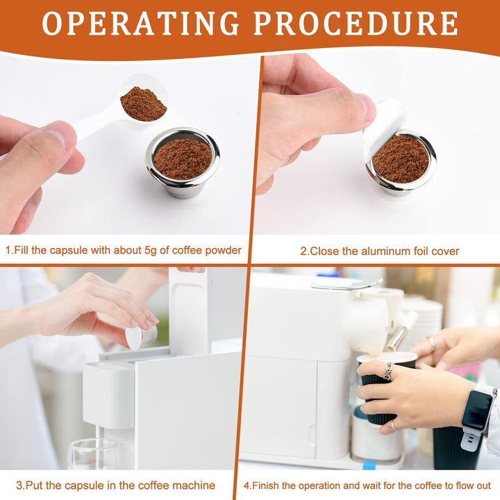 106pcs Stainless Steel Refillable Coffee Capsules Cup for Nespresso