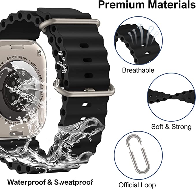 Ocean Band Strap Compatible With Apple Watch 41MM 40MM 38MM-Red
