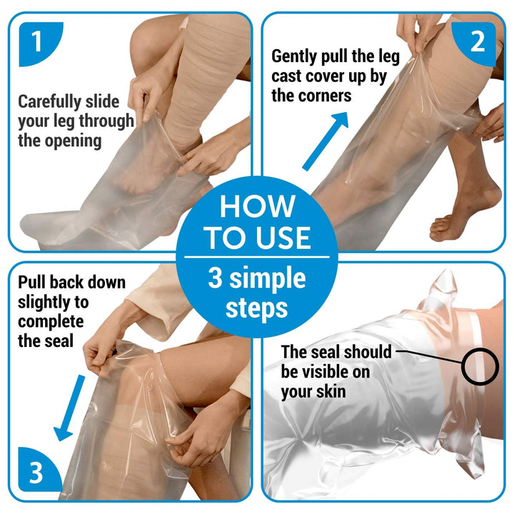 2Pack Waterproof Leg Cast Shower Cover