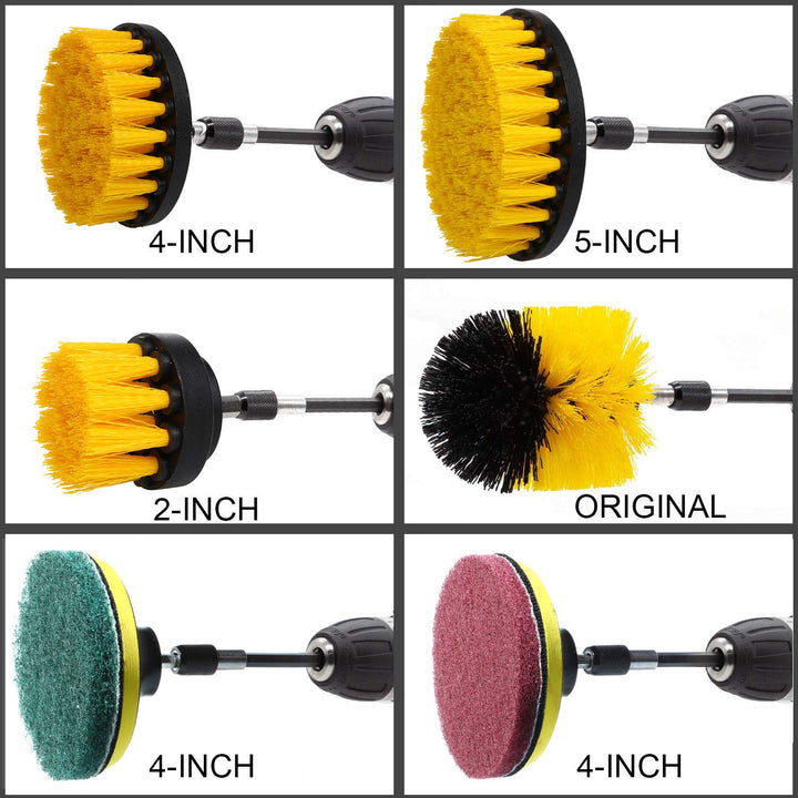12 Piece Power Drill Brush Scrub Pads Set