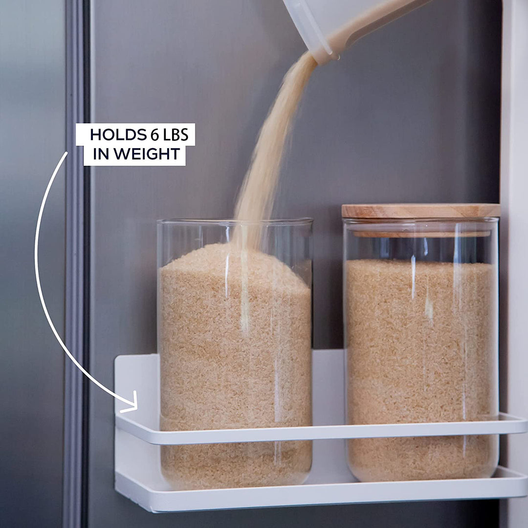 Magnetic Metal Kitchen Fridge Spice Rack-White