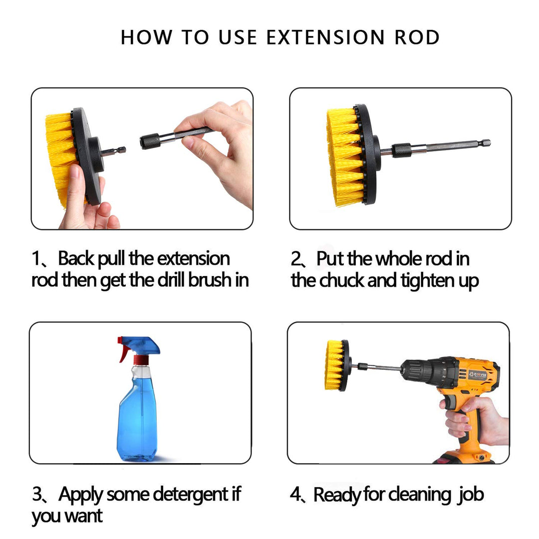 12 Piece Power Drill Brush Scrub Pads Set