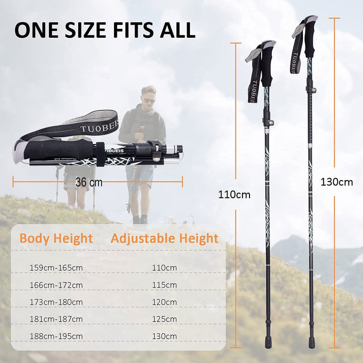Aluminum Alloy Foldable Ultralight Hiking Pole-Red