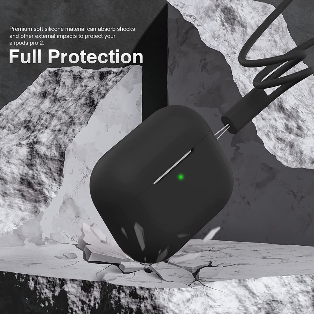 4Pack AirPods Pro 2 Case with Lanyard(Black Grey Blue White)