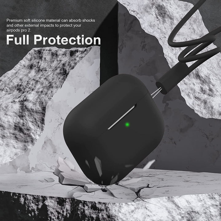 4Pack AirPods Pro 2 Case with Lanyard(Black Grey Blue White)