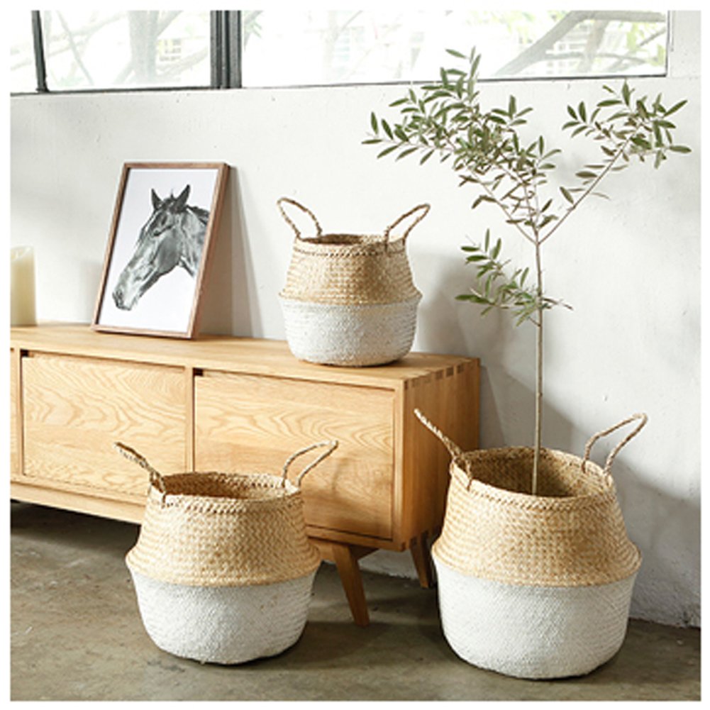 Woven Seagrass Flower Baskets Garden Flower Pot XL