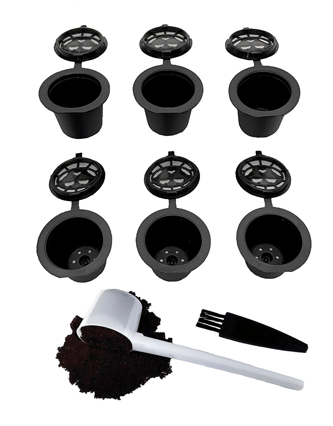 6 Pack Refillable Coffee Capsules Refilling Pods-Nespresso