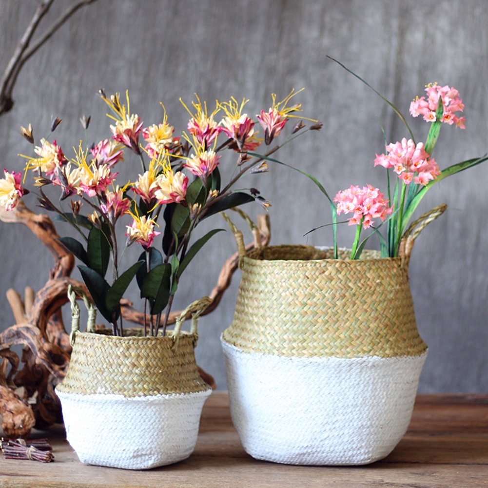 Woven Seagrass Flower Baskets Garden Flower Pot XL