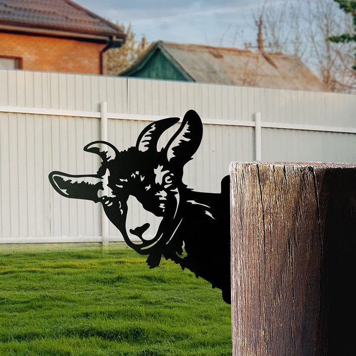 Funny Farm Metal Art Outdoor Decor Goat