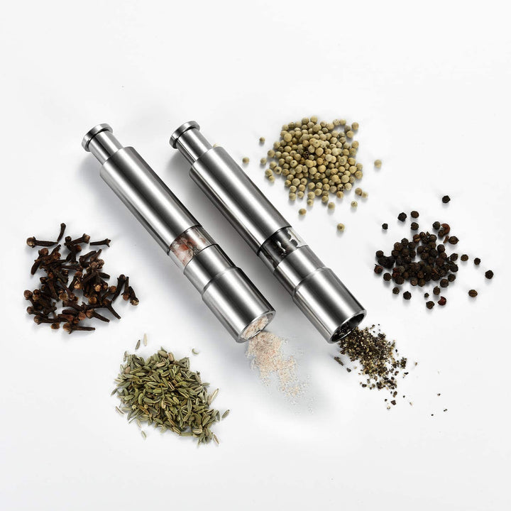 Stainless Steel Push Button Salt Pepper Grinder