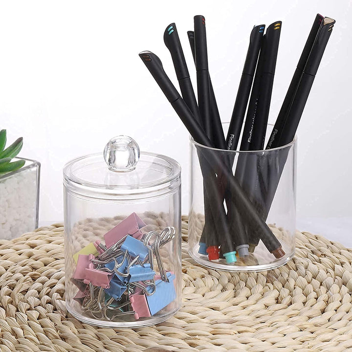 Acrylic Cotton Swab Ball Pad Holder Container 3 Pack
