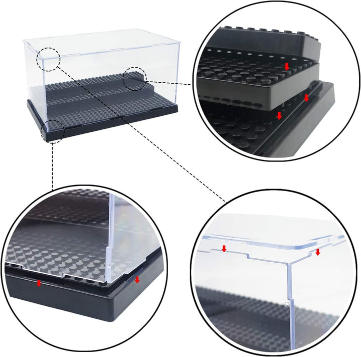 Minifigure Action Figures Blocks Display Case-Gray