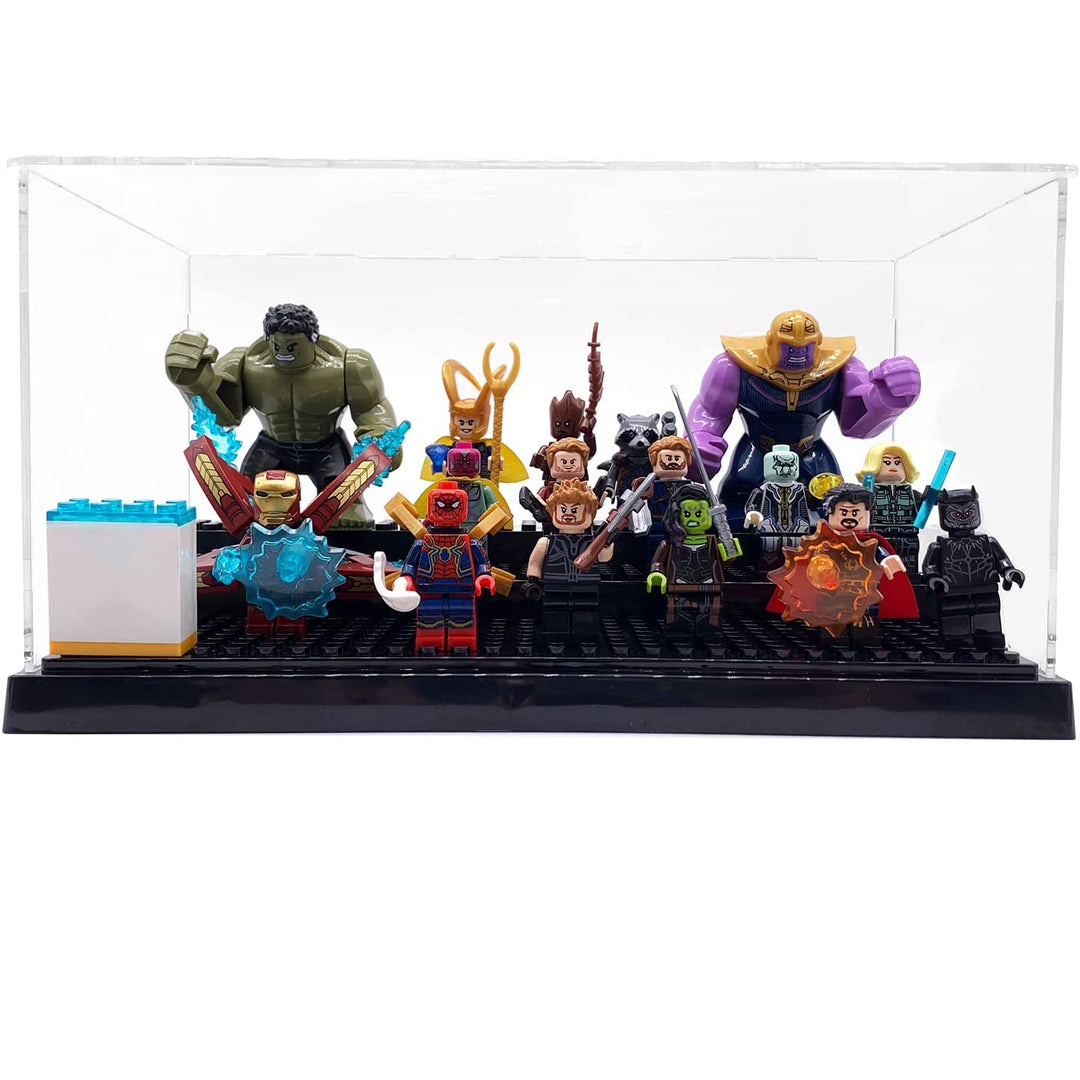 Minifigure Action Figures Blocks Display Case-Gray