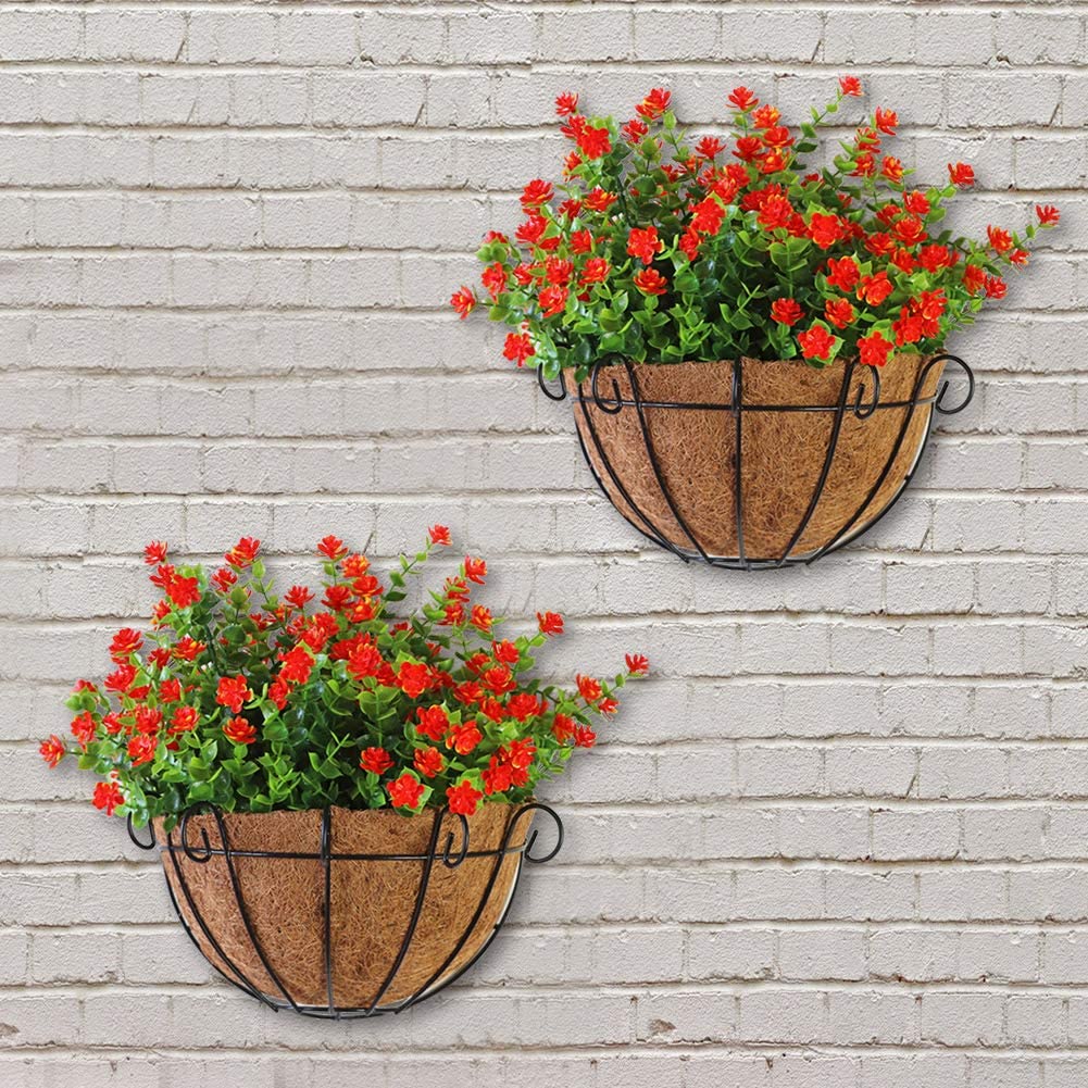 2 Pack Iron Wall Hanging Half Round Planters Basket 25cm