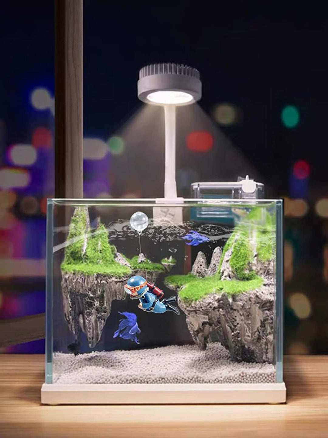 Blue Diver Micro Fish Tank Aquarium Ornament 2pack