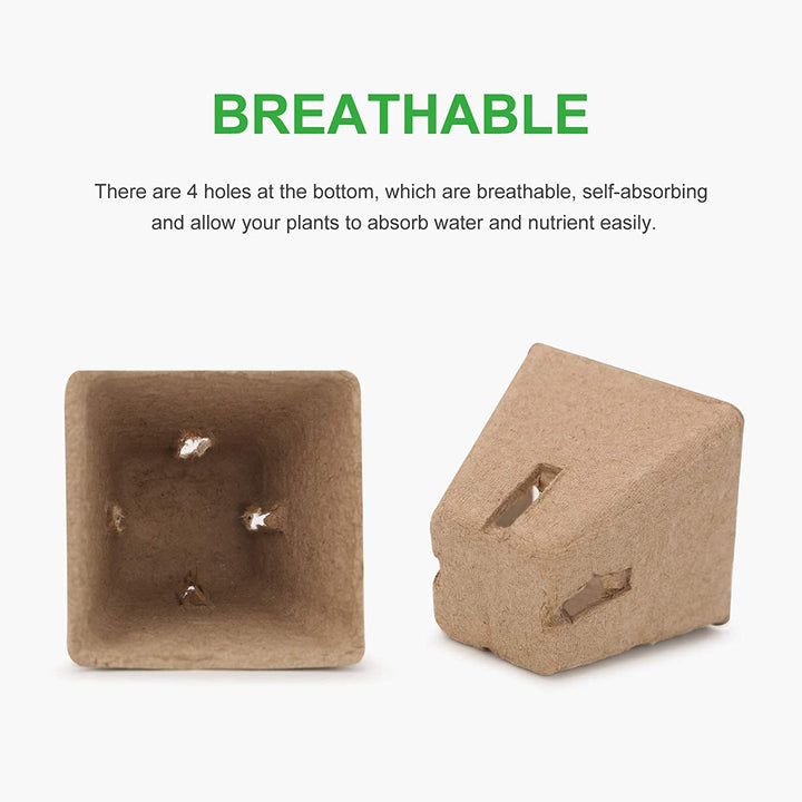 80 Packs Square Peat Pots Plant Starters for Seedling
