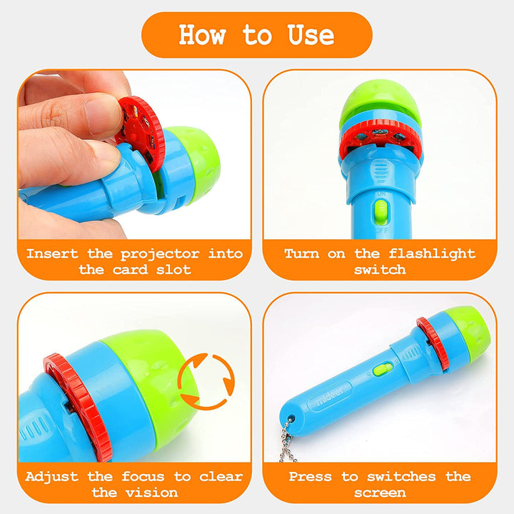 Kids Night Story Projector Torch with 4 Story