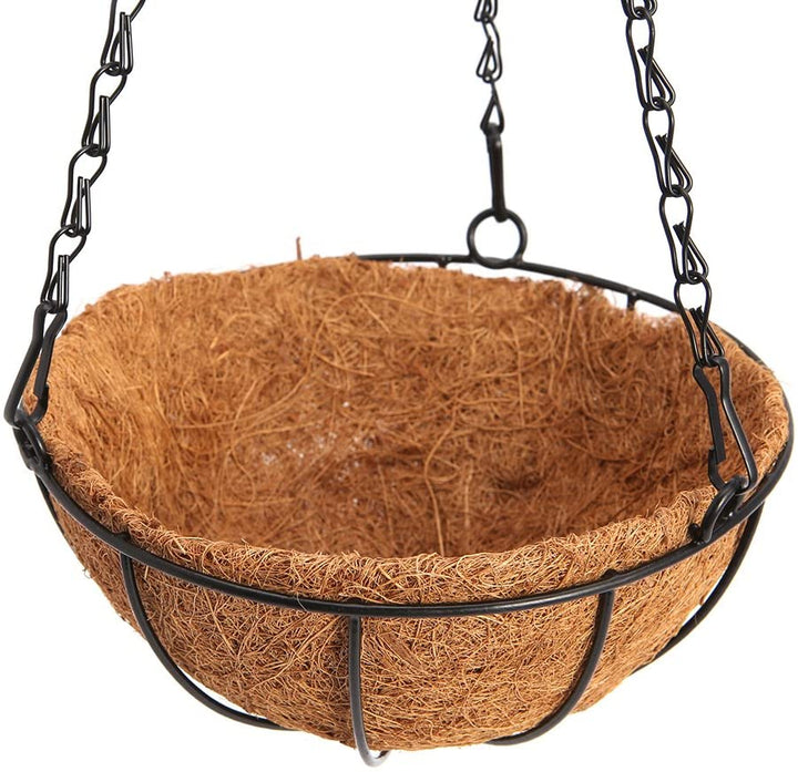 2 Pack 20cm Metal Hanging Planter Basket With Coco Liner