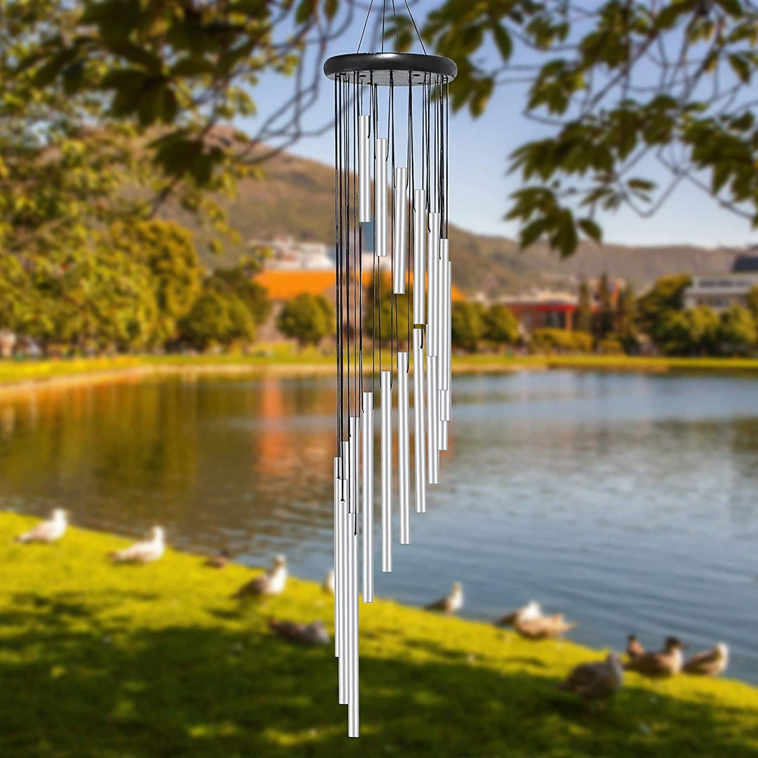 18 Aluminum Alloy Tubes Large Wind Chimes-Sliver