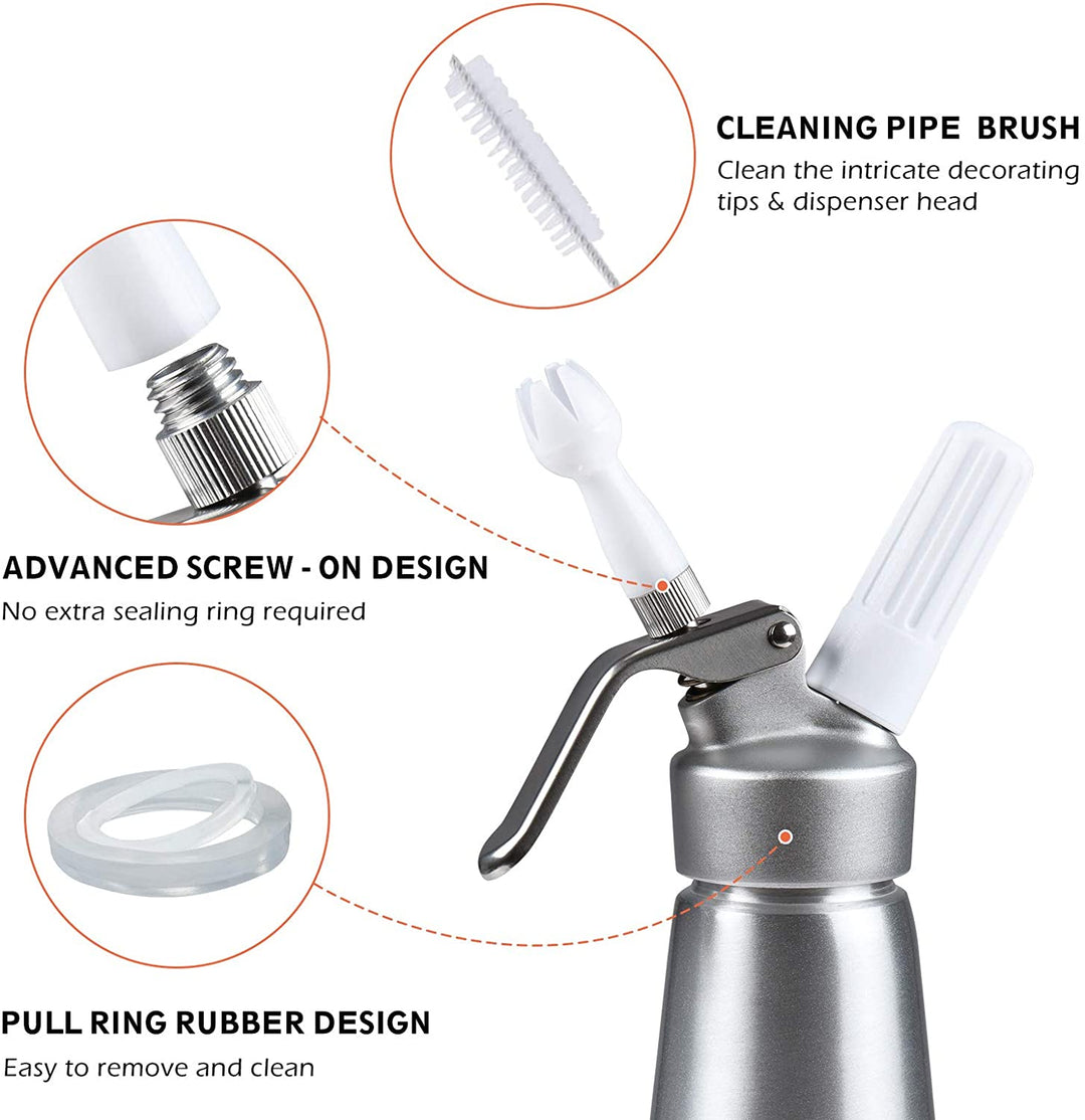 Professional Aluminum Homemade Whipped Cream Dispenser
