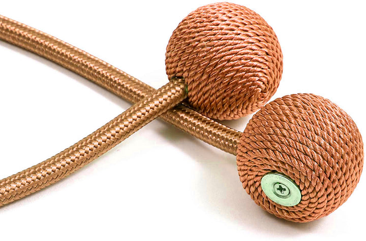 2 Pairs Window Curtain Tiebacks Magnetic Tie Band-Brown