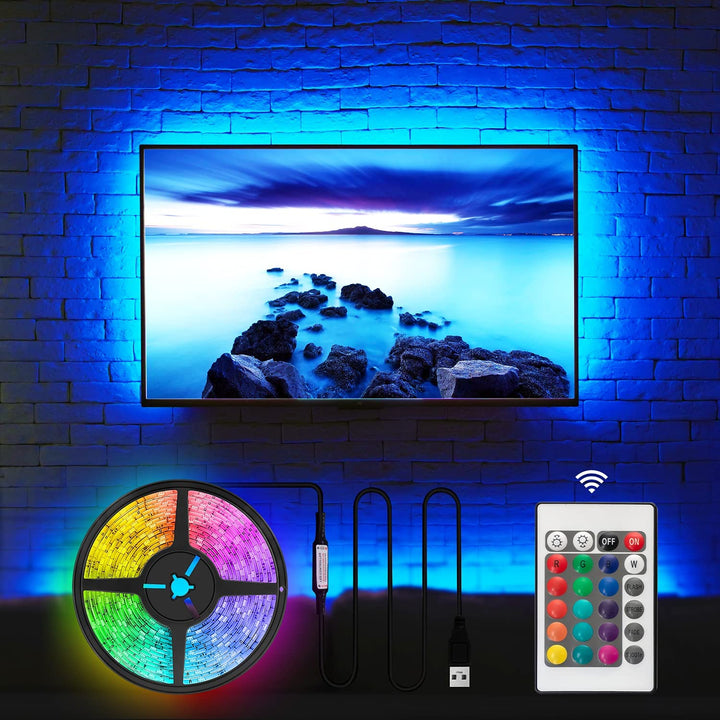 USB LED Strip Lights 150 LED with Remote Control-5M