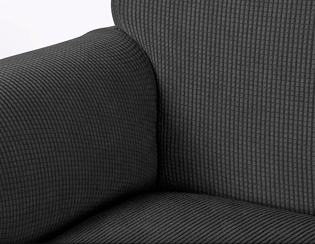 High Stretch Sofa Couch Slipcover Two Seat-Black
