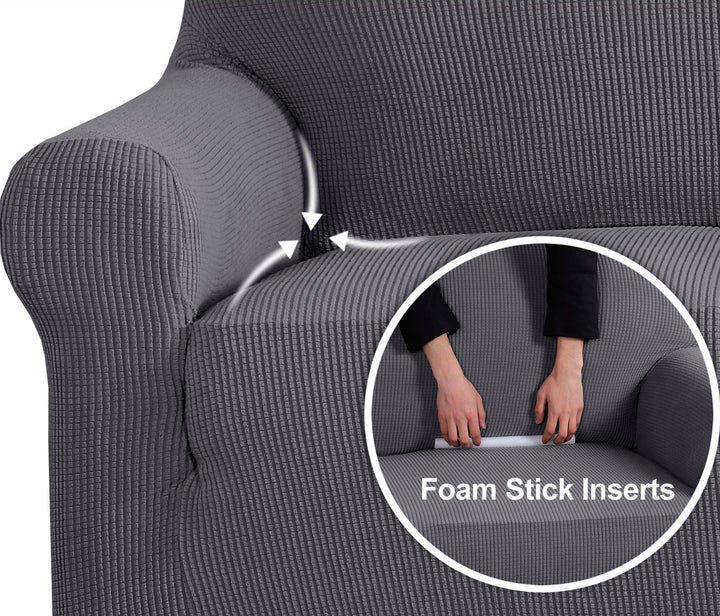High Stretch Sofa Couch Slipcover One Seat-Gray