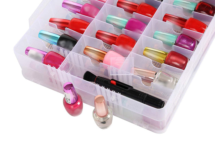 48 Grid Portable Clear Double Side Nail Polish Organizer