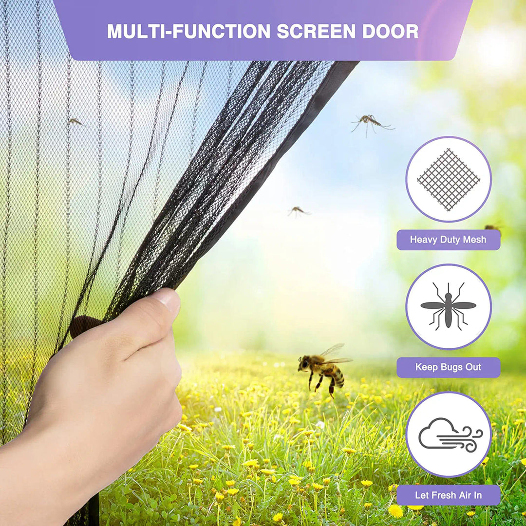 Magnetic Self-Sealing Screen Door Mesh 100x210cm
