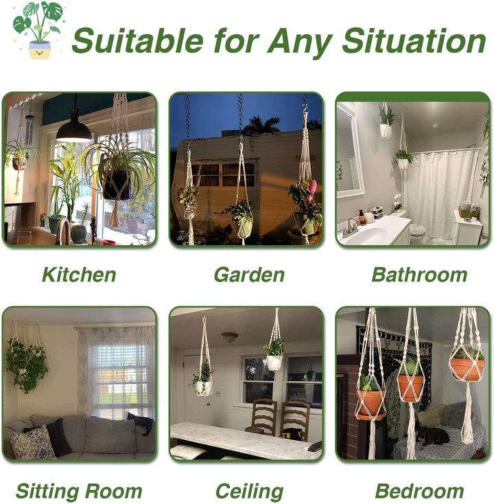 4 Pack Simple Design Indoor Planter Hanging Rope-Type C