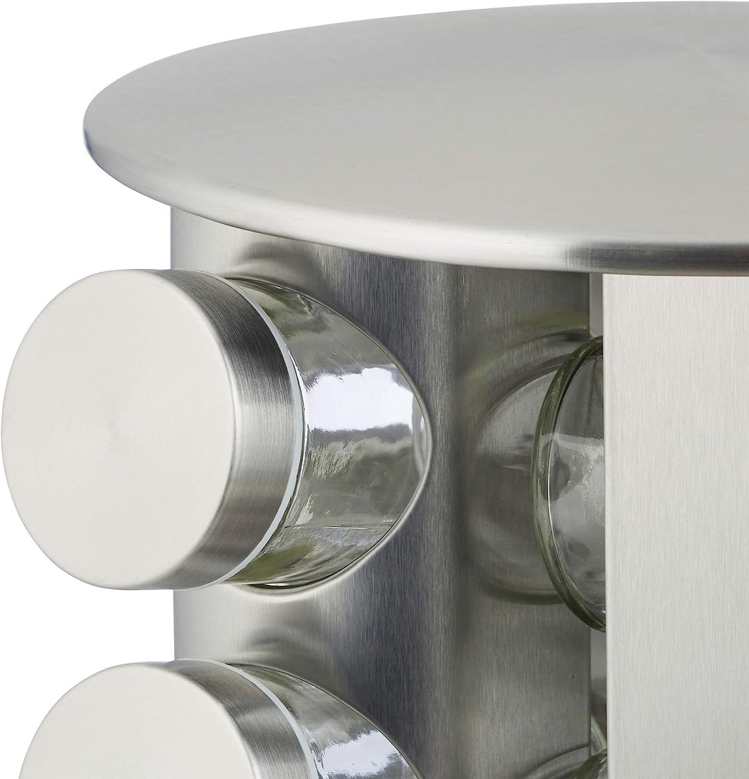 Revolving 12-Jar Countertop Spice Rack Stainless Steel