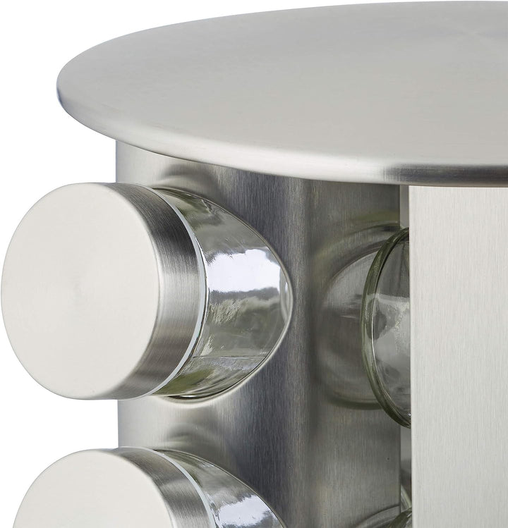 Revolving 12-Jar Countertop Spice Rack Stainless Steel