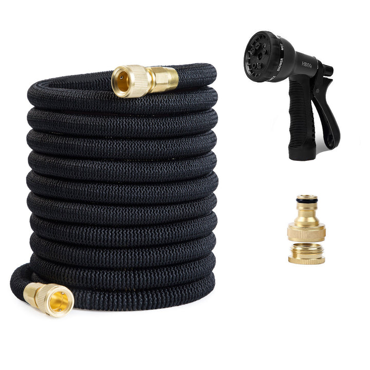 15m Heavy Duty Expandable Garden Hose w/ 8 Function Spray