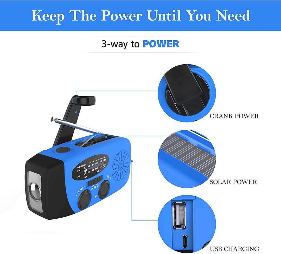 Emergency Hand Crank Self Powered AMFM Solar Radio