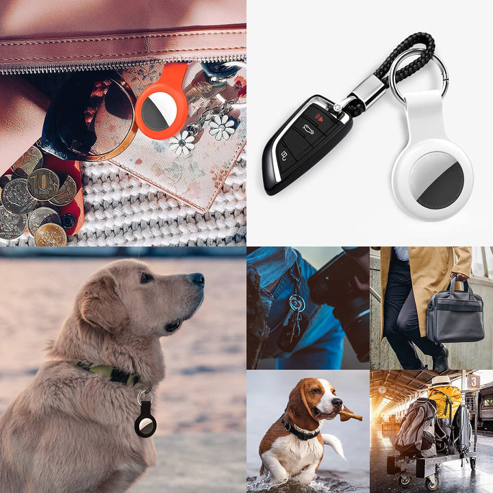 Apple AirTags Silicone Case Keychain-White