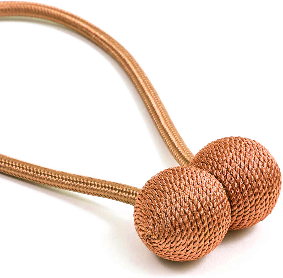 2 Pairs Window Curtain Tiebacks Magnetic Tie Band-Brown