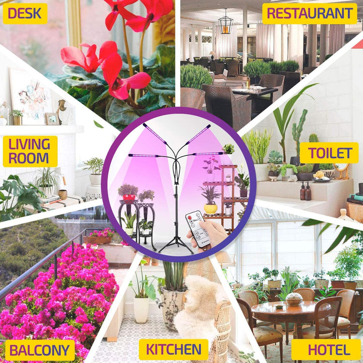 4 Head LED Plant Grow Light with Stand and Remote Control