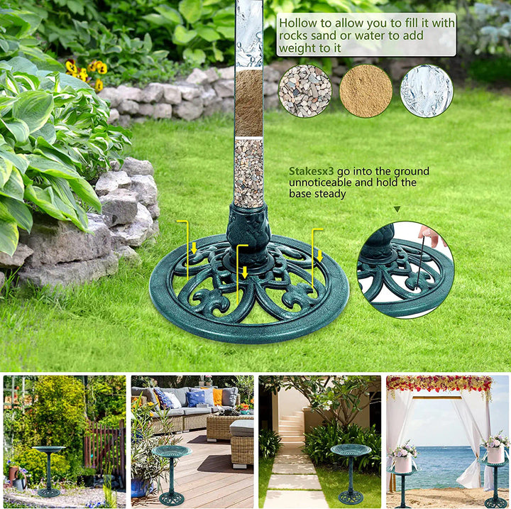 Outdoor Traditional Resin Garden Bird Bath-Copper