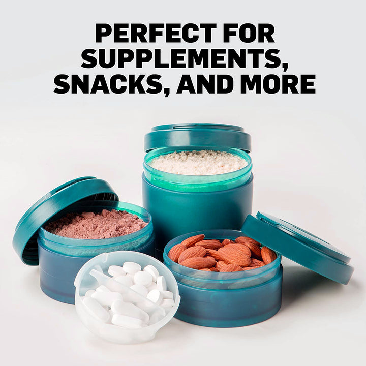 Twist and Lock Protein Pill Supplements Storage-Red
