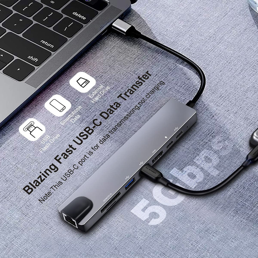 8 in 1 USB C Laptop Docking Station with 4K HDMI