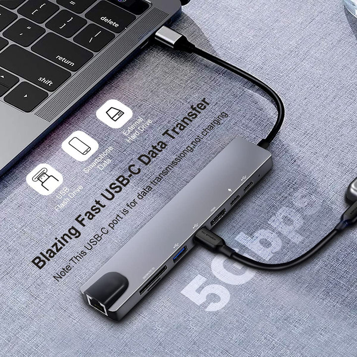 8 in 1 USB C Laptop Docking Station with 4K HDMI