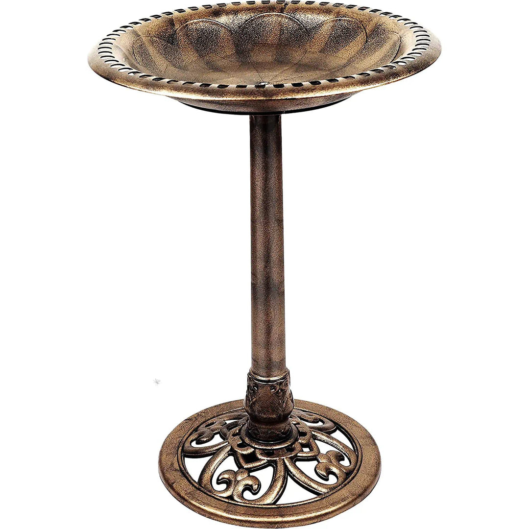 Outdoor Traditional Resin Garden Bird Bath-Copper