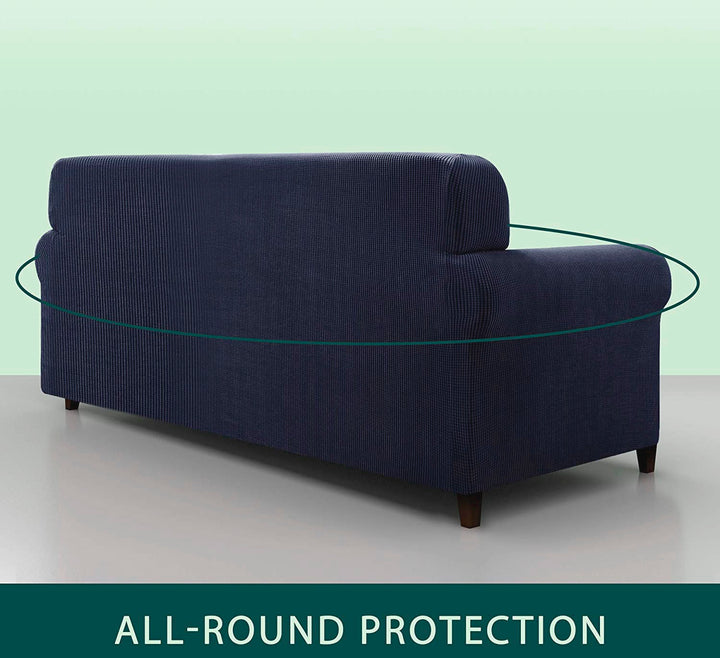 High Stretch Sofa Couch Slipcover Two Seat-Blue